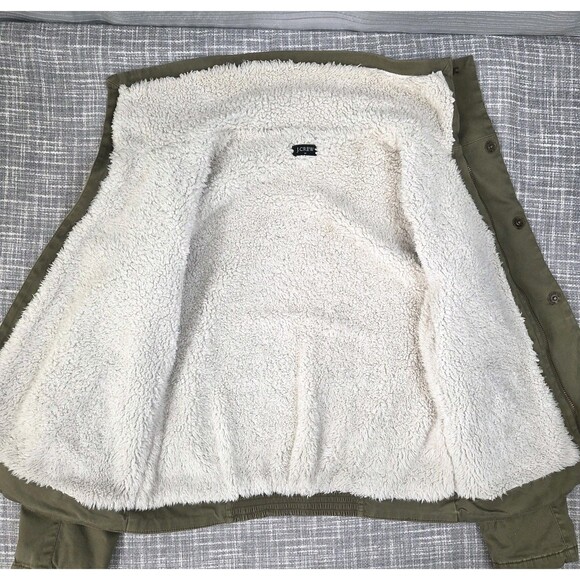 J CREW Short Field Jacket Women’s S Utility Bomber Fleece Lined Khaki Green - Picture 5 of 9